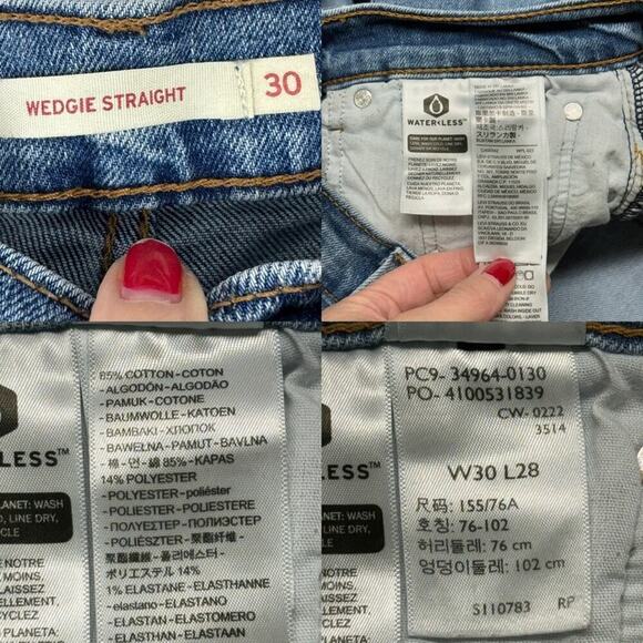 Levi's Women's Size 30 Wedgie Straight Fit Cropped Jeans Love in the Mist - Picture 14 of 16
